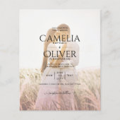 Papier Code QR Mariage de superposition photo Ombre rose  (Devant)