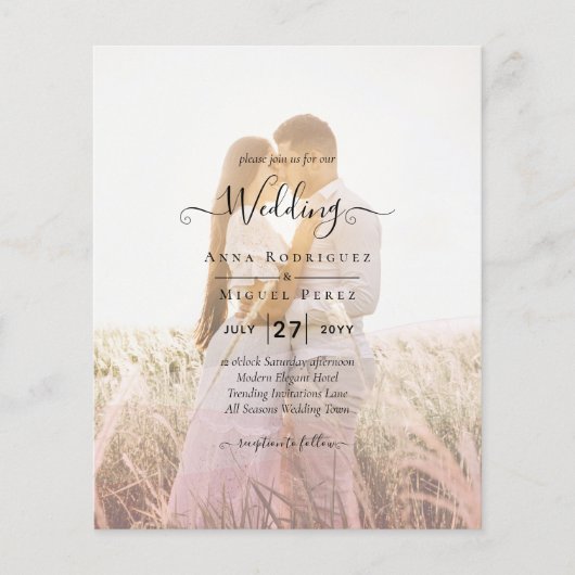 Papier Code QR Mariage de superposition photo Ombre rose  (Devant)