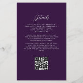 Papier Code QR Mariage Violet Argent Agate Prune Budget (Dos)