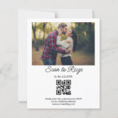 Papier code qr minimum rsvp 2 photos faire-part de mariag (Dos)