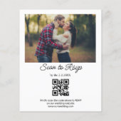 Papier code qr minimum rsvp 2 photos faire-part de mariag (Dos)