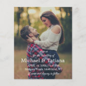 Papier code qr minimum rsvp 2 photos faire-part de mariag (Devant)