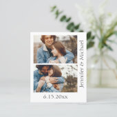 Papier code qr minimum rsvp 3 photos faire-part de mariag (Debout devant)