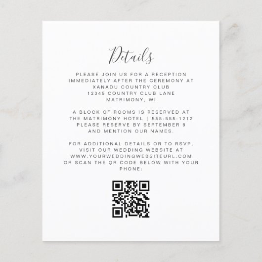 Papier Code QR Monogramme Couronne Violette Budget Mariag (Dos)