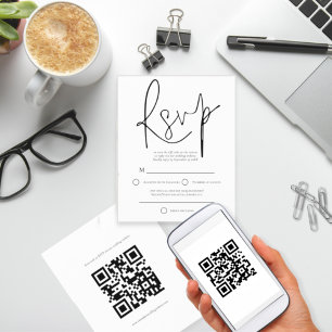 Papier Code QR - Noir du budget Code QR - Mariage RSVP