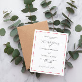 Papier Code QR officiel blanc rouge faire-part de mariage