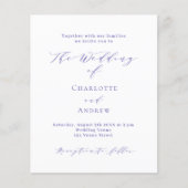 Papier Code QR officiel blanc violet mariage budget RSVP (Devant)