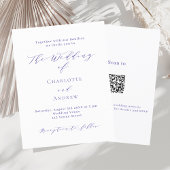 Papier Code QR officiel blanc violet mariage budget RSVP