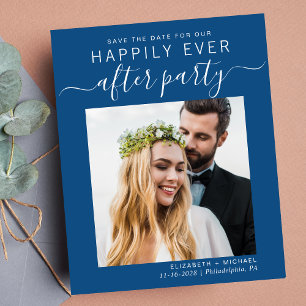 Papier Code QR Photo Mariage Réception Bleu Enregistrer L