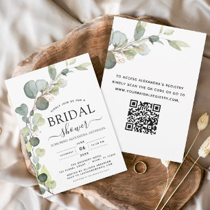 Papier Code QR pour Baby Shower Économique avec Végétatio