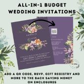 Papier Code QR pour invitation de mariage florale d'été p