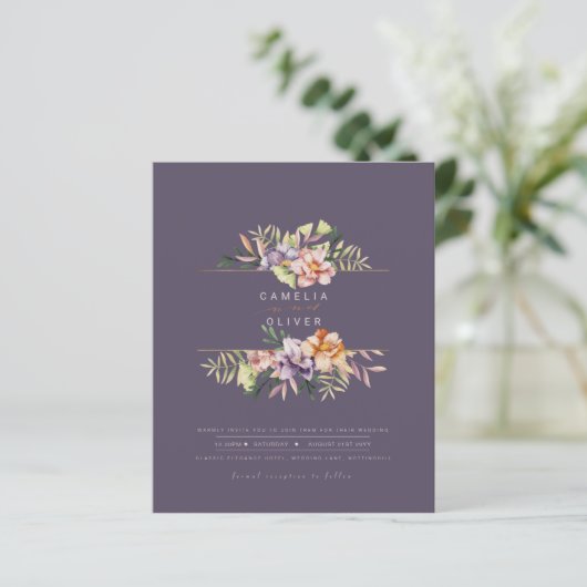 Papier Code QR pour invitation de mariage florale d'été p (Debout devant)
