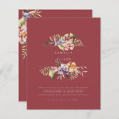 Papier Code QR pour invitation de mariage florale estival (Devant / Derrière)