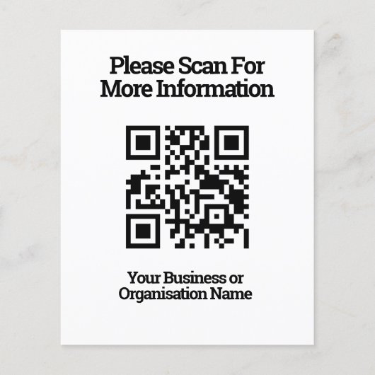 Papier Code QR pour les informations client sur une feuil (Devant)