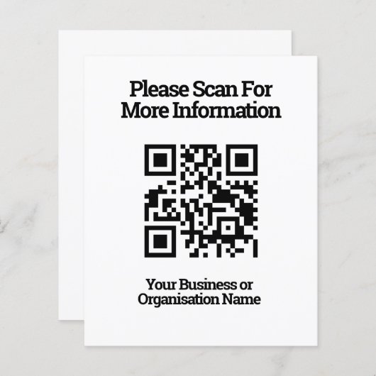Papier Code QR pour les informations sur le client sur un (Devant / Derrière)