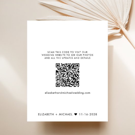 Papier Code QR - Réception de mariage budgétaire Enregist