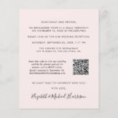 Papier Code QR rose Photo Mariage Réception Invitation (Dos)