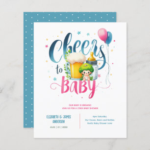 Papier COED Bébé Brasserie Bouteilles Couples Douche