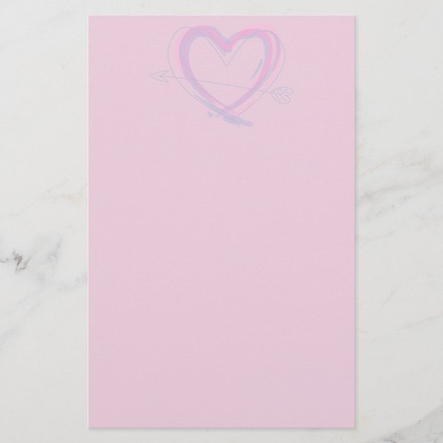 Papier Coeur Abstrait en violet et rose (Devant)