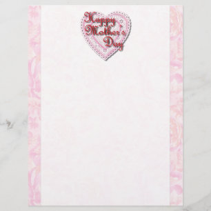 Papier Coeur lacé (en rose) pour la fête des mères