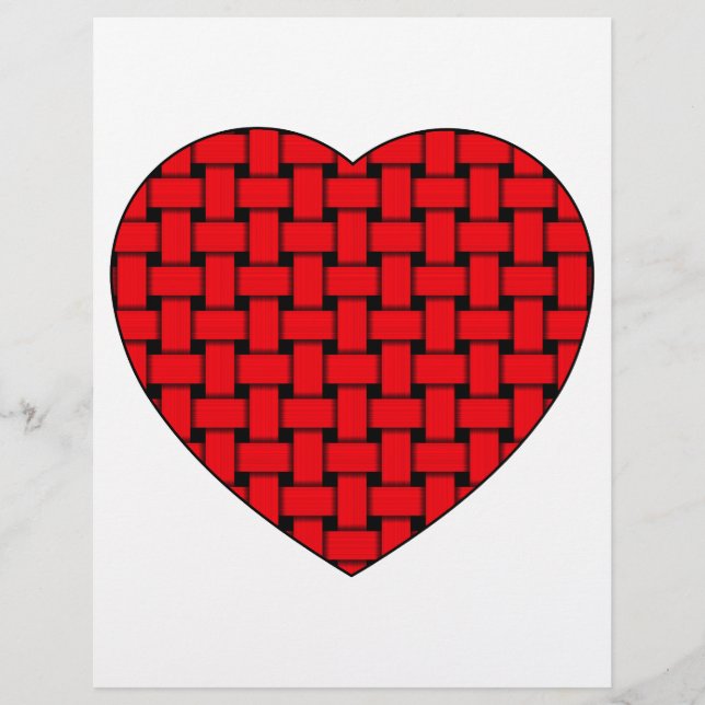 Papier Coeur rouge tressé (Devant)