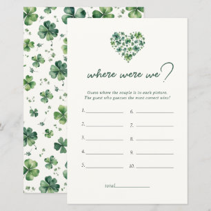 Papier Coeur shamrock Où Étions-Nous Fête des mariées Jeu