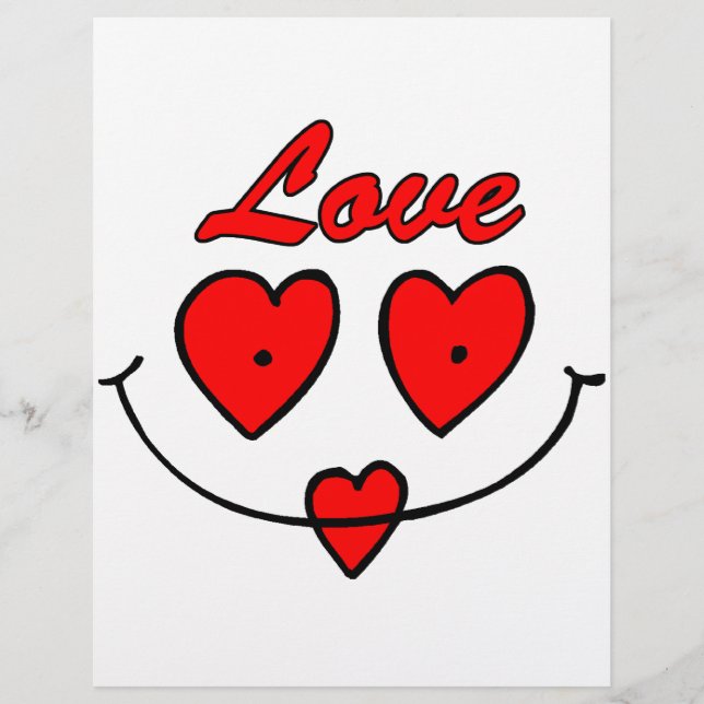 Papier Coeur visage souriant (Devant)