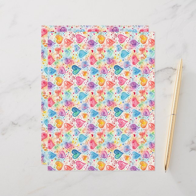 Papier Coeurs 3 (Devant/Arrière en situation)