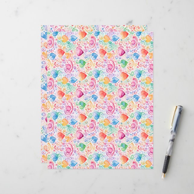 Papier Coeurs 4 (Devant/Arrière en situation)