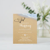 Papier Coeurs dans Sand Tropical Beach Ocean Mariage Budg (Debout devant)