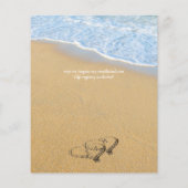 Papier Coeurs dans Sand Tropical Beach Ocean Mariage Budg (Dos)
