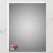 Papier Coeurs de diamants précieux et élégants (Devant / Derrière)