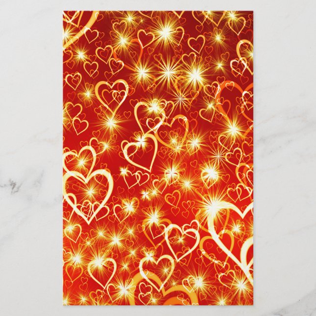 Papier Coeurs en feu (Devant)