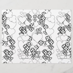 Papier Coeurs Et Fleurs Enfants Set de table