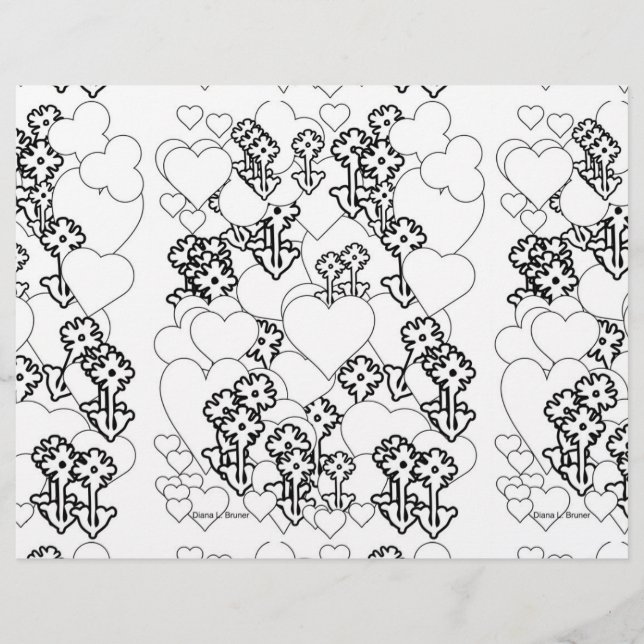 Papier Coeurs Et Fleurs Enfants Set de table (Devant)