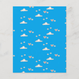 Papier Coeurs et nuages sur le bleu