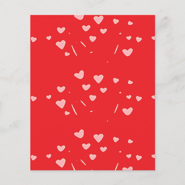 Papier coeurs flottants sur rouge (Devant)