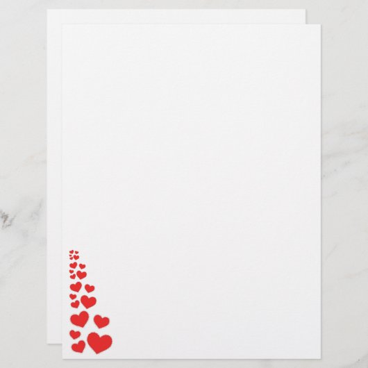 Papier Coeurs rouges (Devant / Derrière)