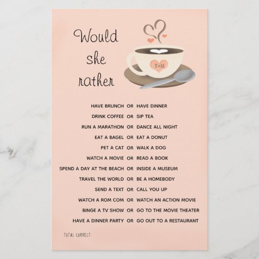 Papier Coffee À Them Voudrait-Elle Plutôt Fête des mariée (Devant)