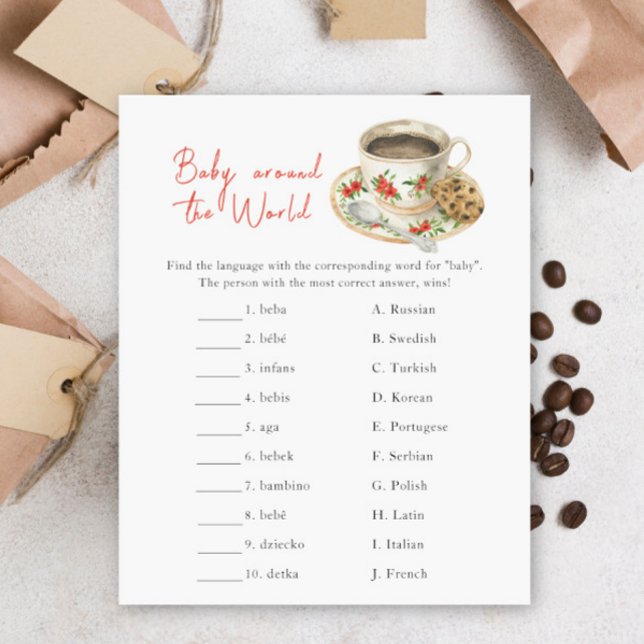 Papier Coffee baby shower - Baby around the world game (Créateur téléchargé)