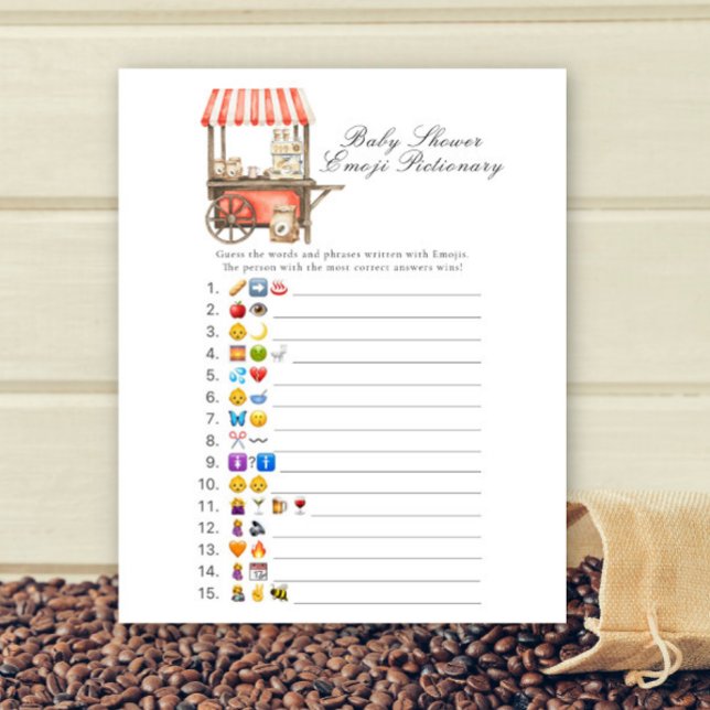 Papier Coffee baby shower Emoji picture game (Créateur téléchargé)