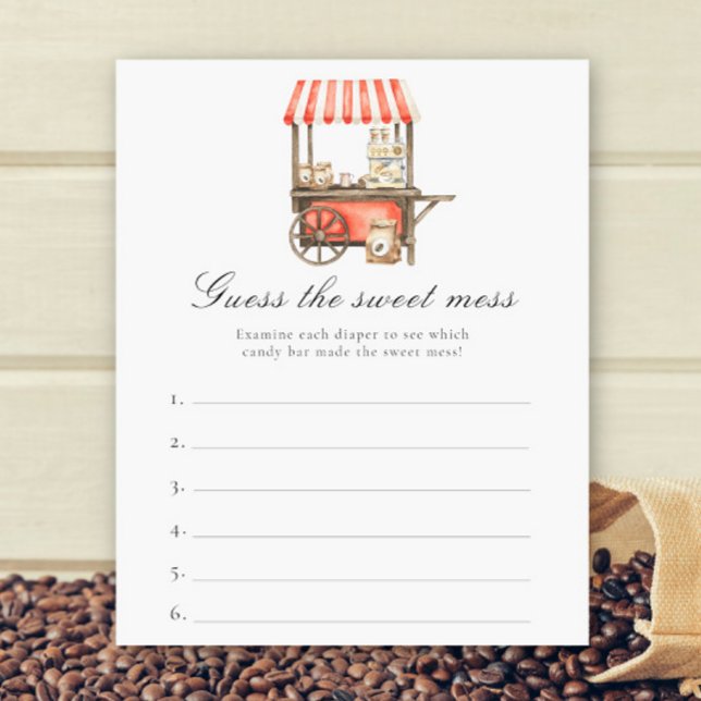 Papier Coffee Baby shower Guess the sweet mess game (Créateur téléchargé)