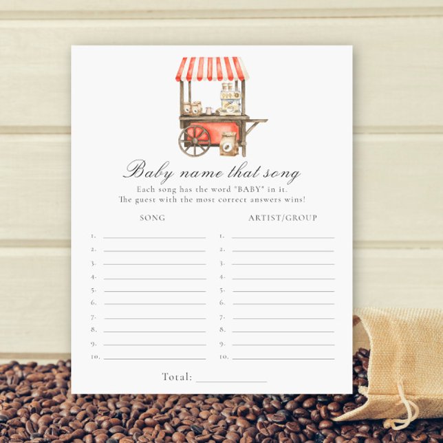 Papier Coffee baby shower - Name that song game (Créateur téléchargé)