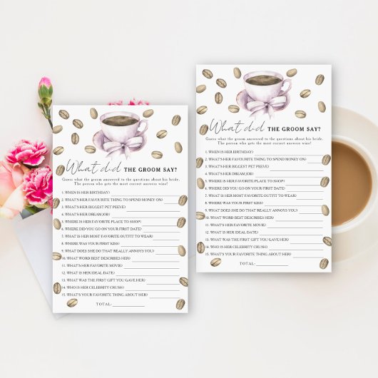 Papier Coffee & Bow Bridal shower Que disait le marié