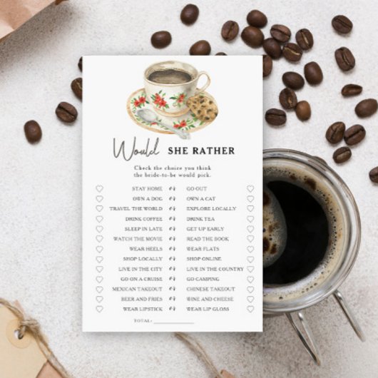 Papier Coffee Coupe nuptiale Douche préférerait-elle joue