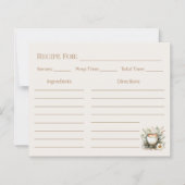 Papier Coffee Lover Kitchen Gift Floral Recipe Card (Devant)
