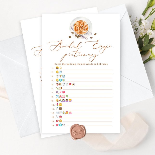 Papier Coffee nuptiale douche émoticônes jeu (Créateur téléchargé)