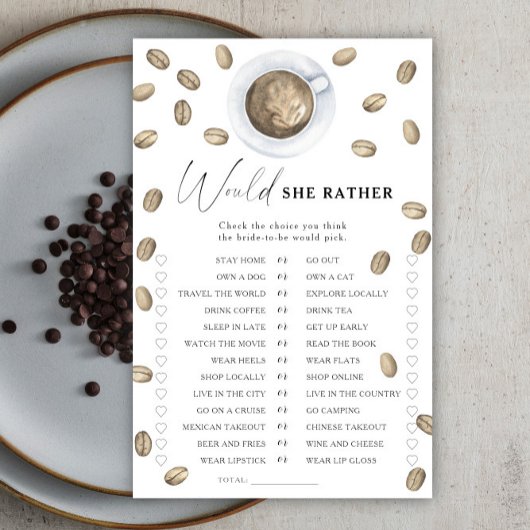 Papier Coffee nuptiale Douche préférerait-elle jouer