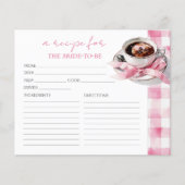 Papier Coffee Pink Bow Bridal Shower Recipe Cards (Devant)