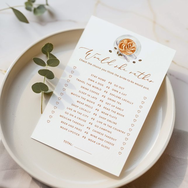 Papier Coffee Voudrait-elle plutôt le jeu de douche nupti (Créateur téléchargé)